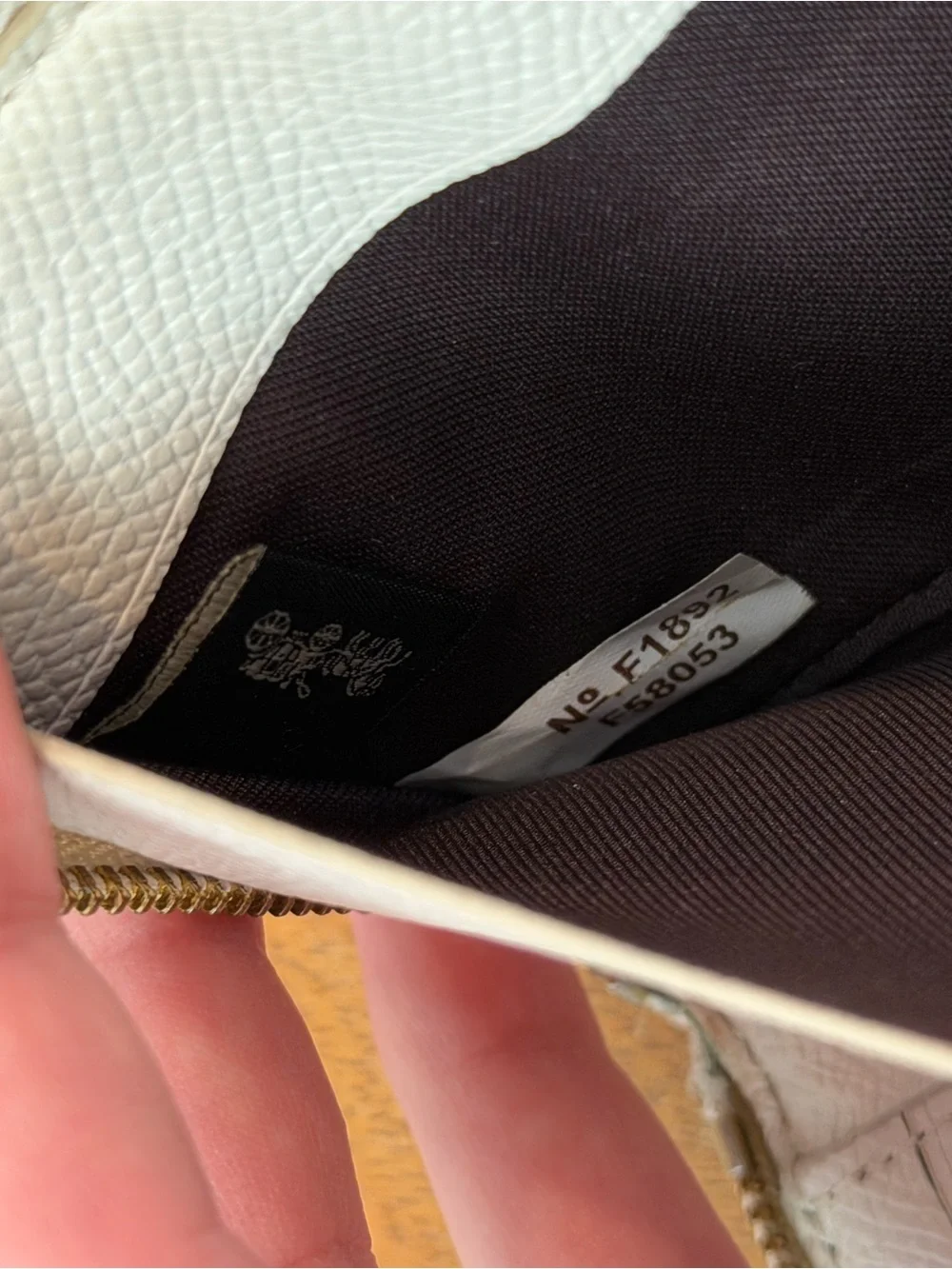 Coach Ivory Leather Zip-Around Wallet